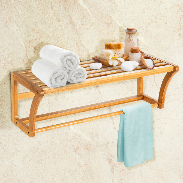 Wayfair Bathroom Shelf with Towel Bar Everything Bathroom